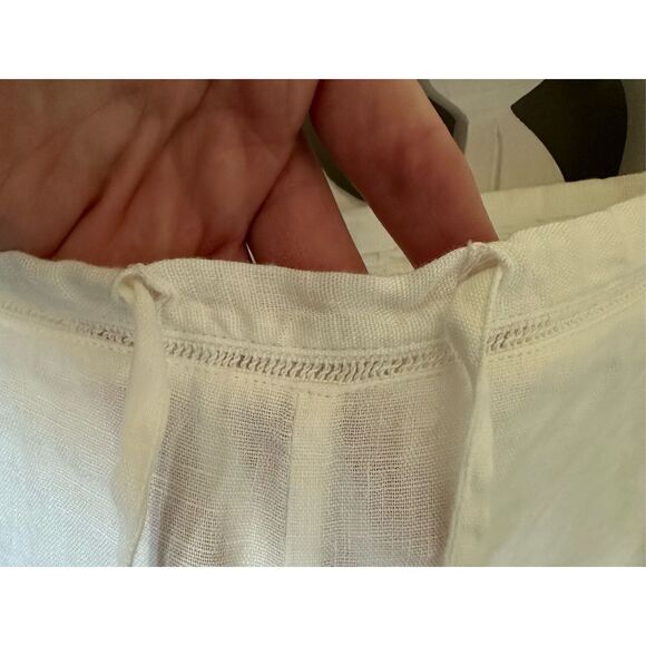 Wide Leg Linen Drawstring Pant - Picture 2 of 8